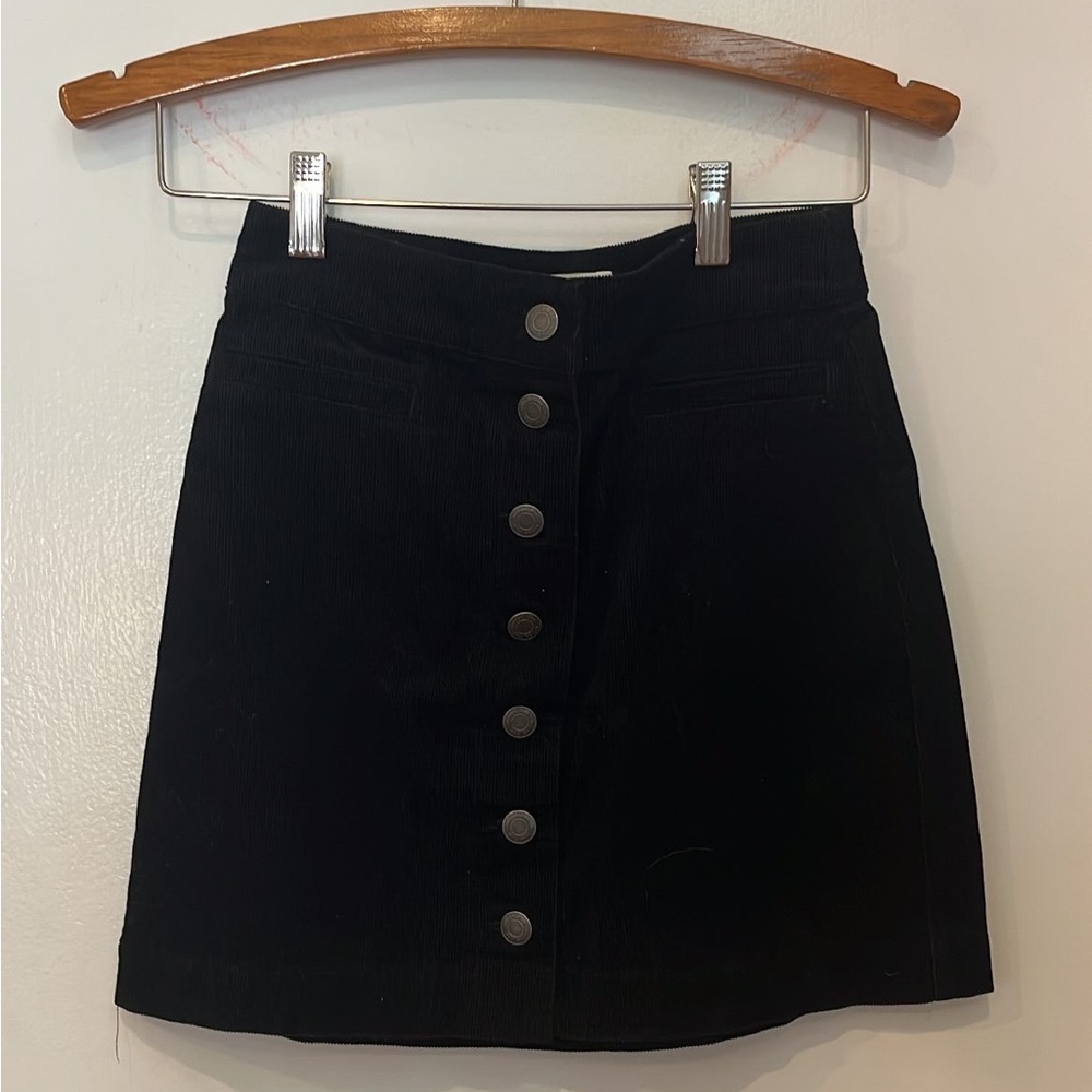 Aritzia black corduroy skirt
